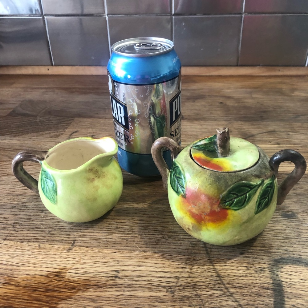 Vintage Japanese sugar and creamer.